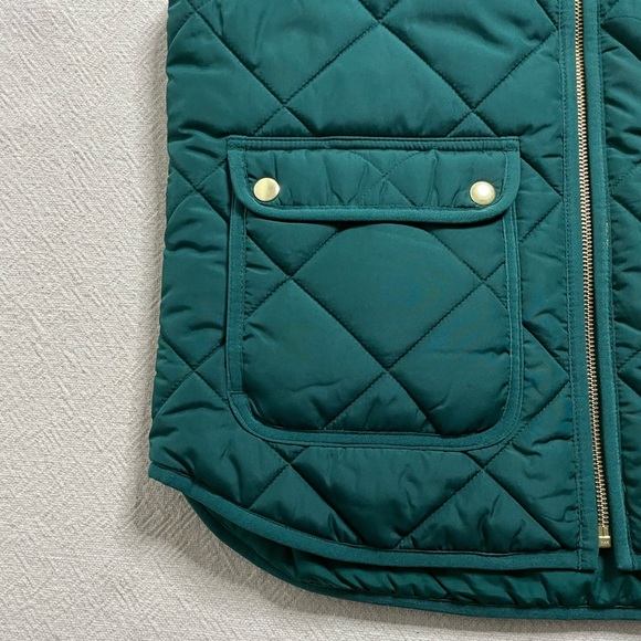 JCREW Excursion PrimaLoft Forest Green Quilted Equestrian Vest S - Picture 3 of 9